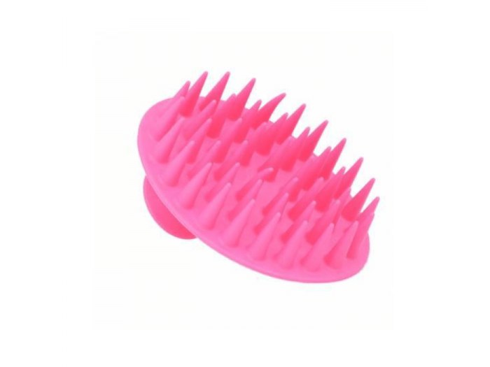 Cepillo masajeador de cabello rosa silicona